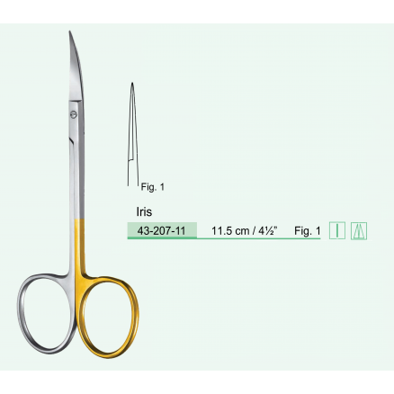 Ножиці хірургічні Iris, Fig.1, 11,5см (43-207-11) COMED