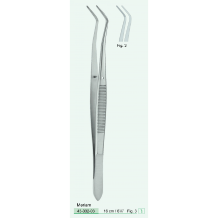 Пінцет Meriam, вигнутий, Fig. 3, 16 см (43-332-03) COMED