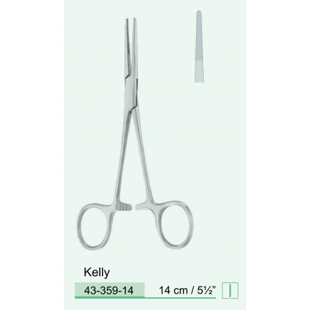 Затискач Kelly, прямий, 14 см (43-359-14) COMED