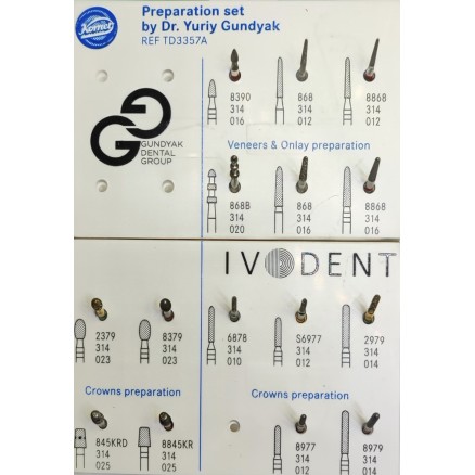 Набір для препарування Юрія Гундяка (Set TD3357A) KOMET DENTAL